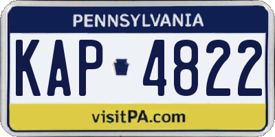 PA license plate KAP4822