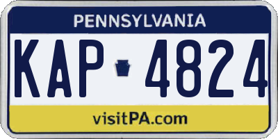 PA license plate KAP4824