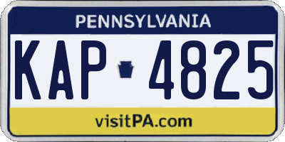 PA license plate KAP4825