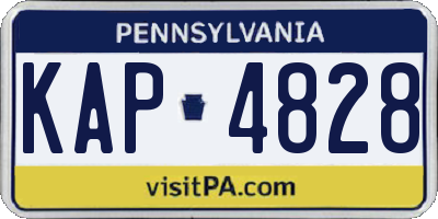 PA license plate KAP4828