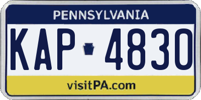 PA license plate KAP4830