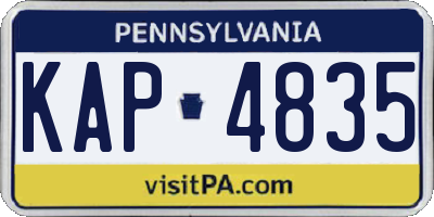 PA license plate KAP4835
