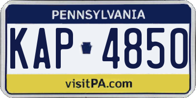 PA license plate KAP4850