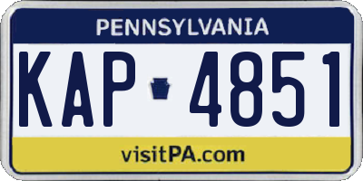 PA license plate KAP4851