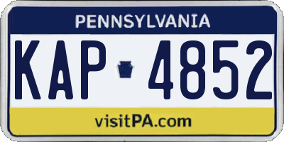 PA license plate KAP4852