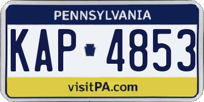 PA license plate KAP4853