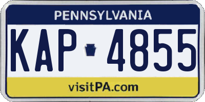 PA license plate KAP4855