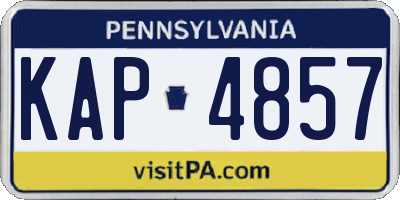 PA license plate KAP4857