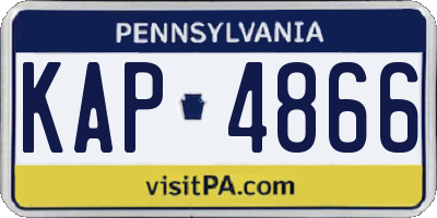 PA license plate KAP4866