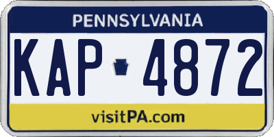 PA license plate KAP4872