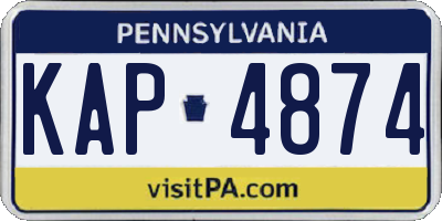 PA license plate KAP4874