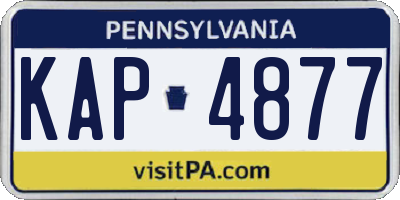 PA license plate KAP4877