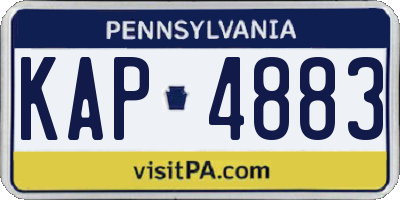 PA license plate KAP4883