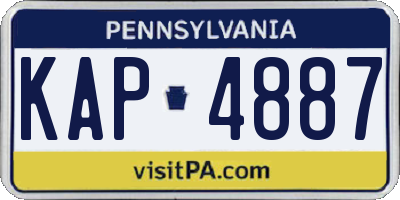 PA license plate KAP4887