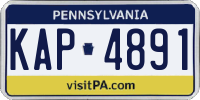 PA license plate KAP4891