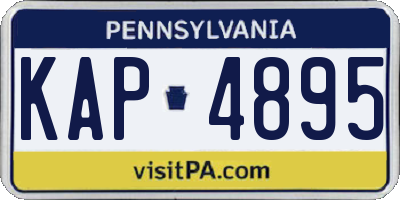 PA license plate KAP4895