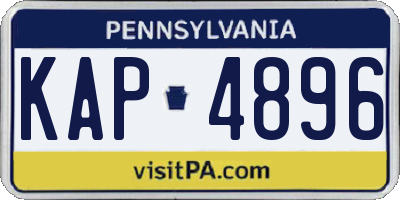 PA license plate KAP4896