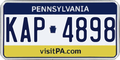 PA license plate KAP4898
