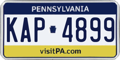 PA license plate KAP4899