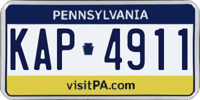 PA license plate KAP4911