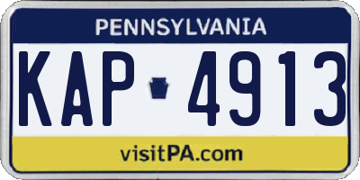PA license plate KAP4913