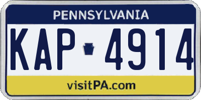 PA license plate KAP4914