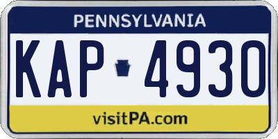 PA license plate KAP4930