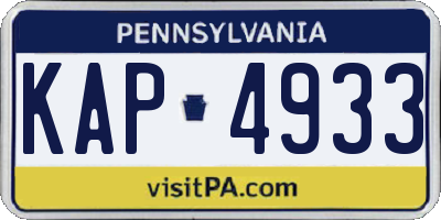 PA license plate KAP4933