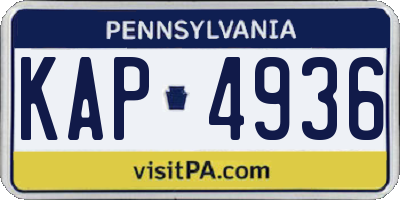 PA license plate KAP4936
