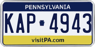 PA license plate KAP4943