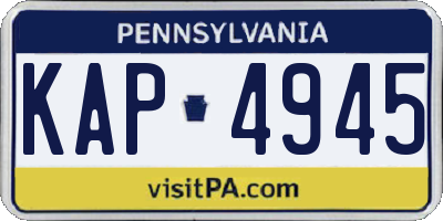 PA license plate KAP4945