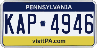 PA license plate KAP4946