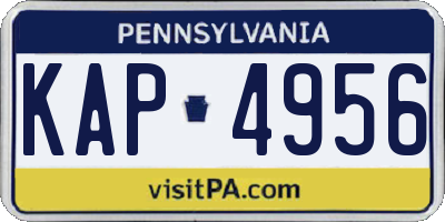PA license plate KAP4956