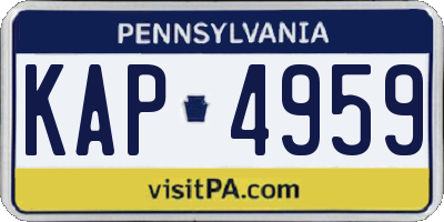 PA license plate KAP4959