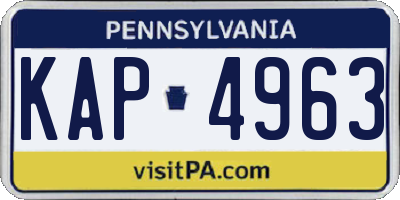 PA license plate KAP4963