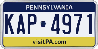 PA license plate KAP4971