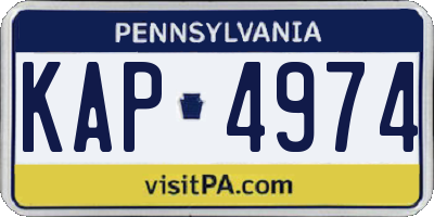 PA license plate KAP4974
