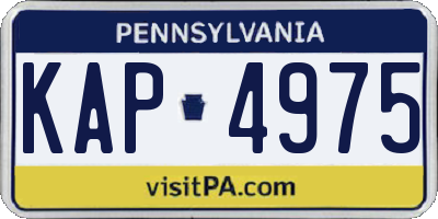 PA license plate KAP4975