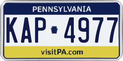PA license plate KAP4977