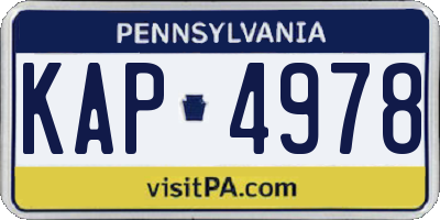 PA license plate KAP4978