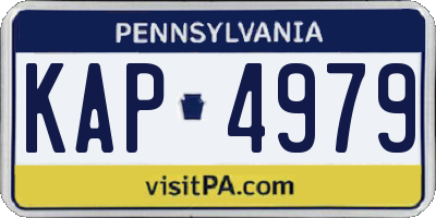 PA license plate KAP4979