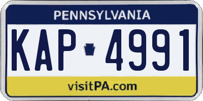 PA license plate KAP4991