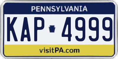 PA license plate KAP4999