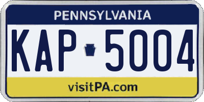 PA license plate KAP5004