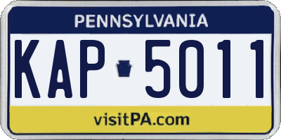 PA license plate KAP5011
