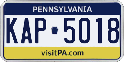 PA license plate KAP5018