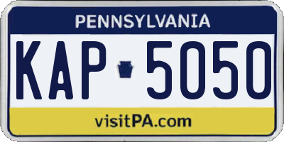 PA license plate KAP5050