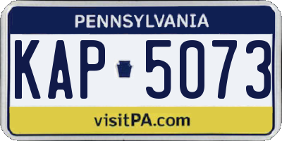 PA license plate KAP5073