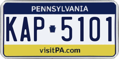 PA license plate KAP5101