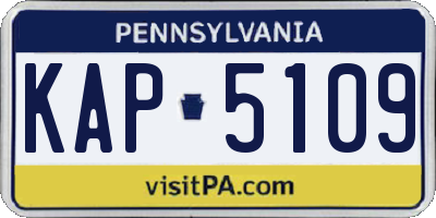 PA license plate KAP5109